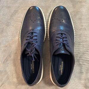 Cole Haan Men’s Navy 2.ZeroGrand Laser Wingtip Oxford